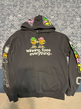 Black Graphic Hoodie - Winning Fixes Everything